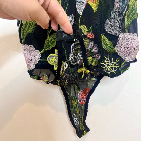 Honey Punch Semi-Sheer Embroidered Floral Bodysuit - Picture 9 of 14